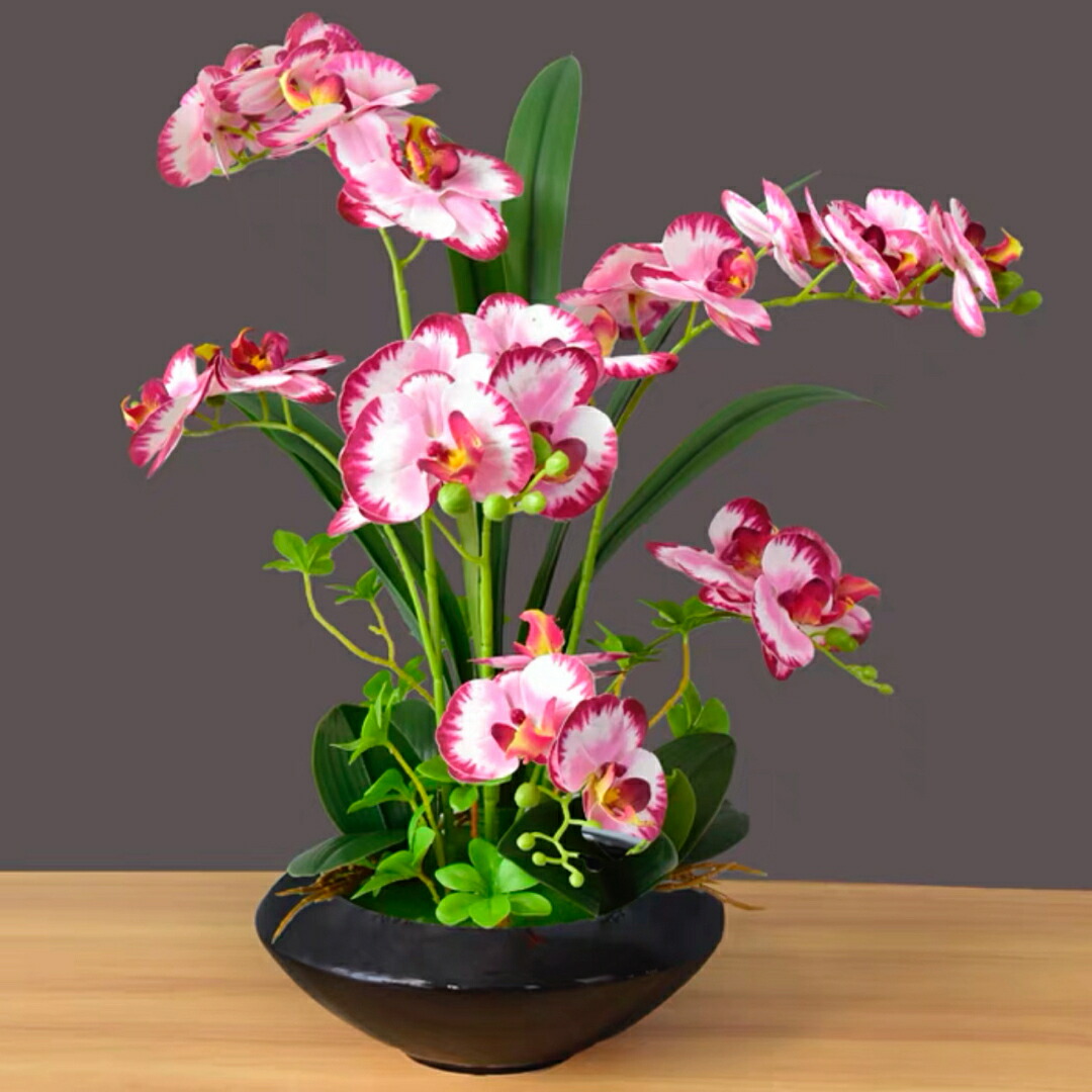 A037749造花 盆栽 インテリアフラワー お部屋の装飾 フラワーポット入り 造花ブーケ置物|リタハウス 店