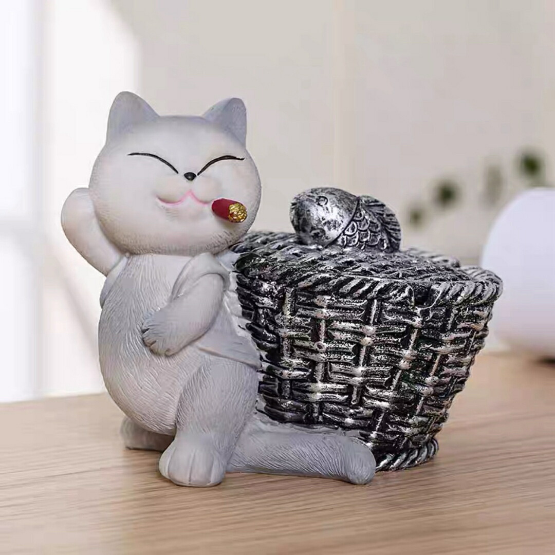 楽天市場】A020858卓上灰皿 ネコ 卓上収納 小物入れ 猫柄 雑貨 キー