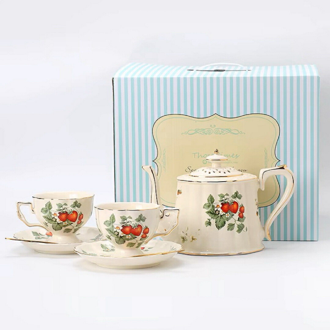 A037903ティー・コーヒーカップセット カップ&ソーサー2客セット .陶器ティーセット|リタハウス 店