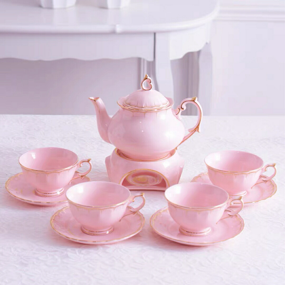 A037933ティー・コーヒーカップセット カップ＆ソーサー4客セット ．陶器ティーセット｜リタハウス　店