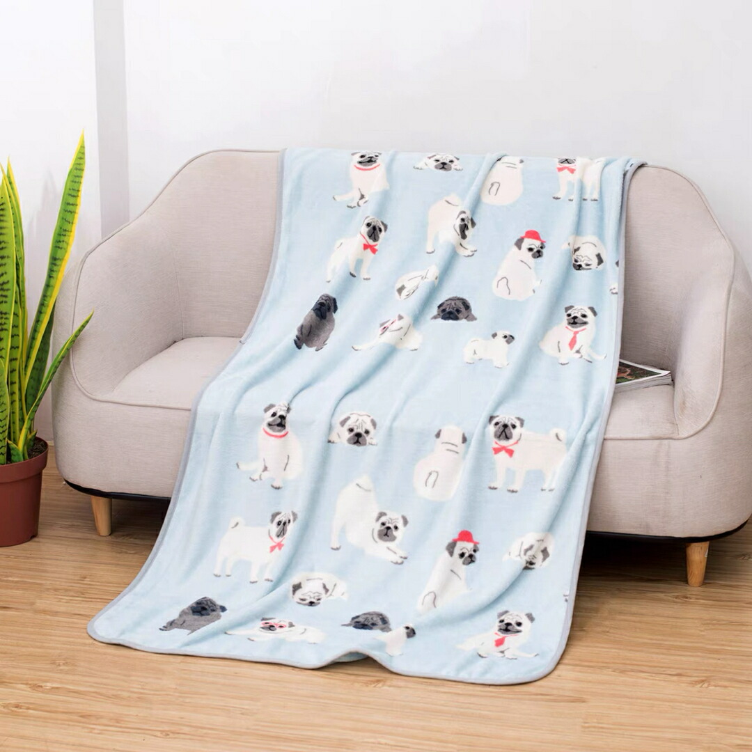 可愛いパグ毛布 犬柄ブランケットひざ掛け 夏かけ布団120x170cm PUG柄 楽天市場】可愛いパグ毛布 犬柄ブランケットひざ掛け 夏かけ布団