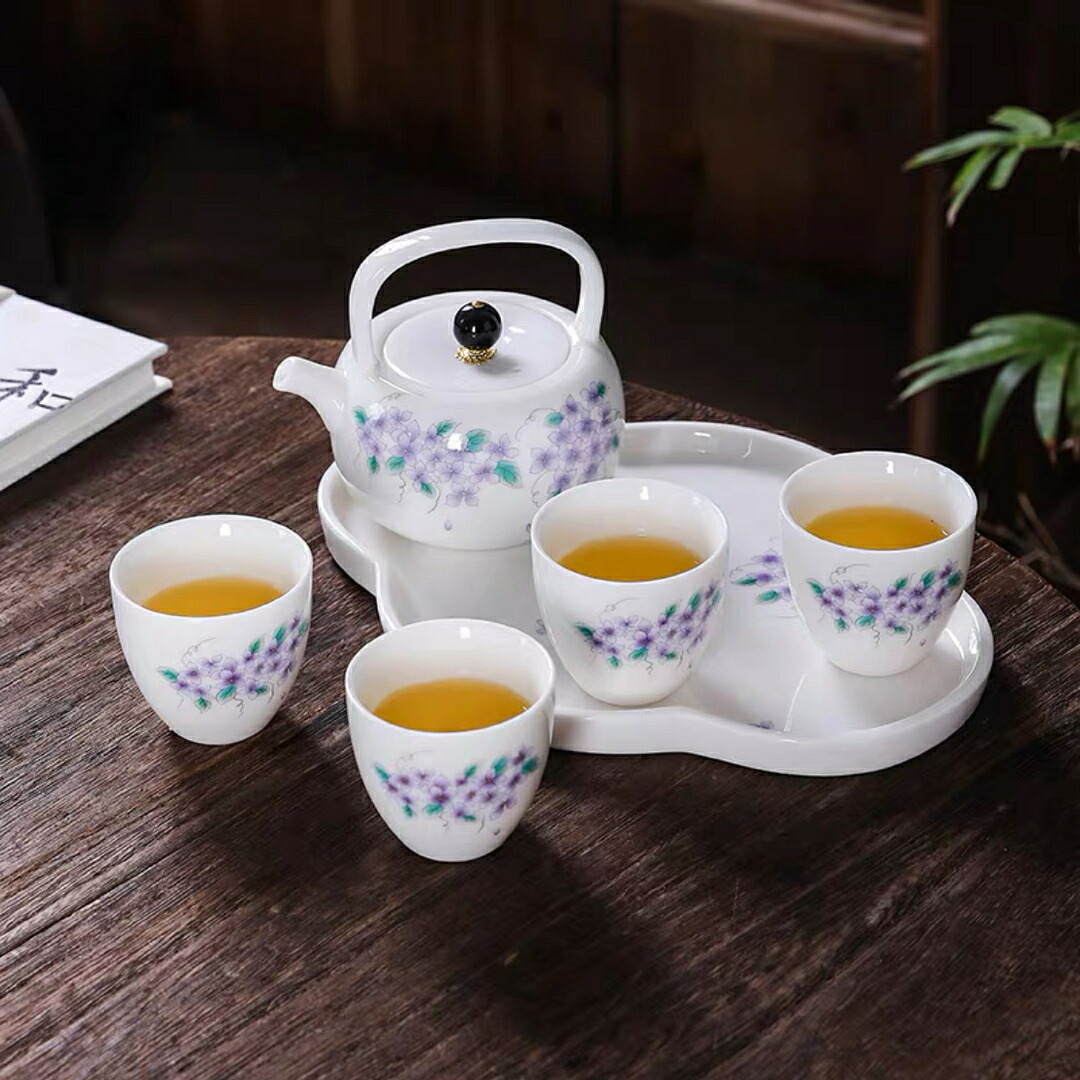A0383774客茶器揃 湯呑 急須 ポット 茶器セット ティーセット 食器 和風 花柄|リタハウス 店