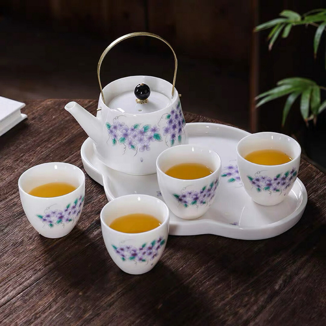A0383784客茶器揃 湯呑 急須 ポット 茶器セット ティーセット 食器 和風 花柄｜リタハウス　店