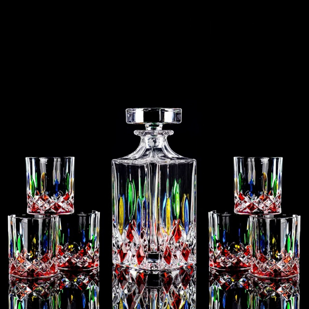 ベネチアンガラス デカンタとグラスセット Amazon | ベネチアングラス デキャンタ＆ショットグラスセット