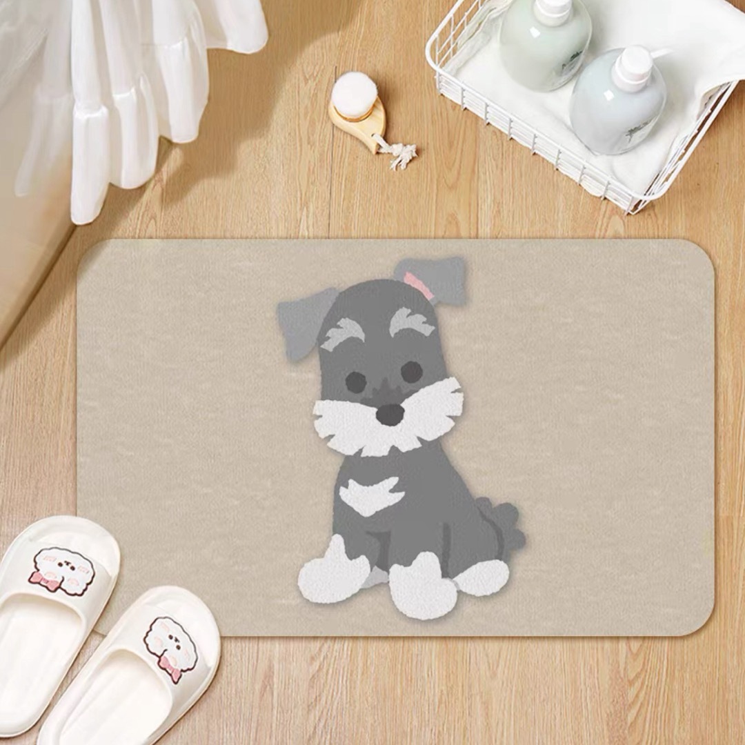 楽天市場】A032836シュナウザー犬ラグマット リビングマット 玄関