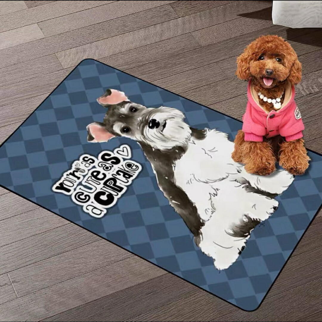 A039021シュナウザー犬ラグマット リビングマット 玄関マット お風呂マット 犬柄雑貨｜リタハウス　店