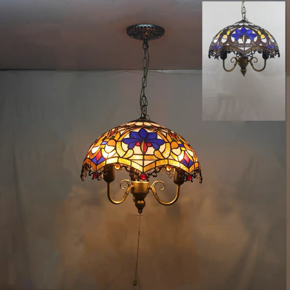 楽天市場】A007752ステンドグラス ペンダントライト 豪華天井照明