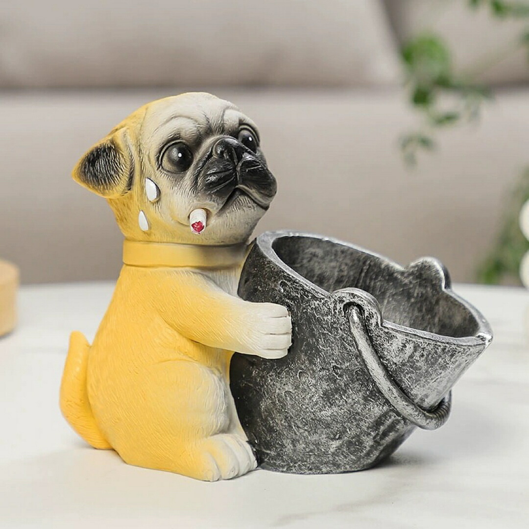 楽天市場】A015186犬型 灰皿 イヌ 卓上収納 小物入れ パグ雑貨 キー