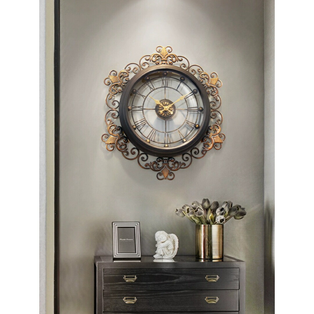 アンティーク　ピューター　花リム　壁掛け時計 フランス アンティーク ヴィンテージ BAYARD 陶器製 壁掛け時計