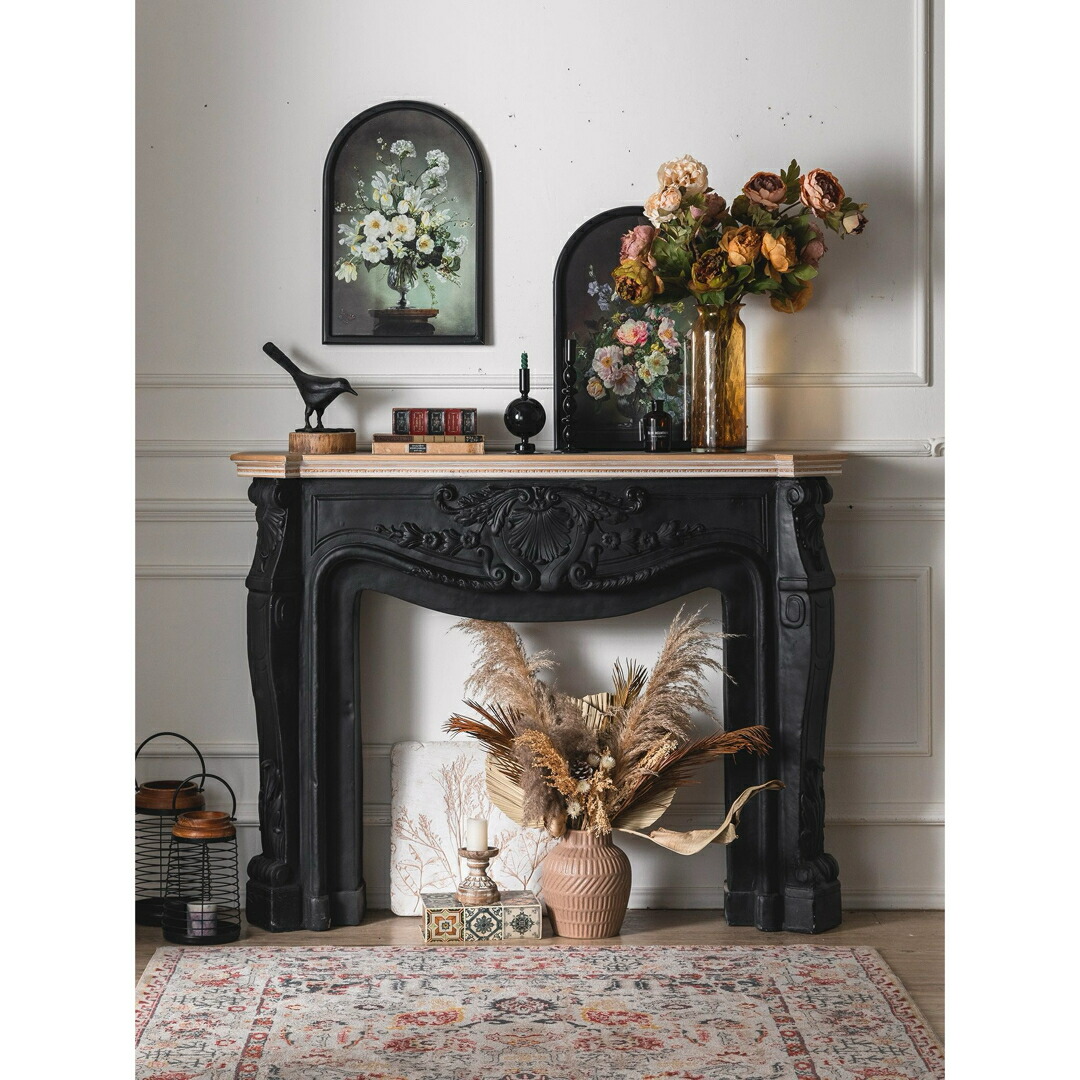 楽天市場】A033914玄関テーブル アンティーク調マントルピース型