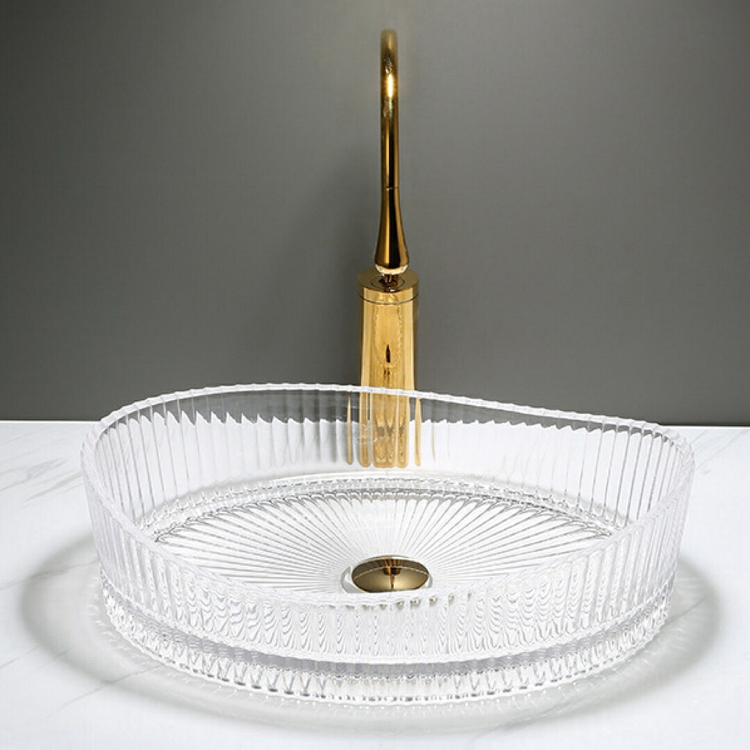 A032405高級洗面台 洗面ボウルセット ガラス 手水鉢 洗面器 蛇口 排水金具付き|リタハウス 店