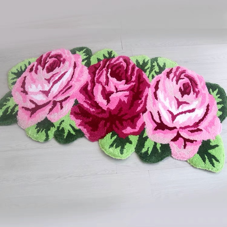 A001105引っ敷き リビングつや消し 薔薇入り口・入口つや消し．引っ敷きローズ雑貨