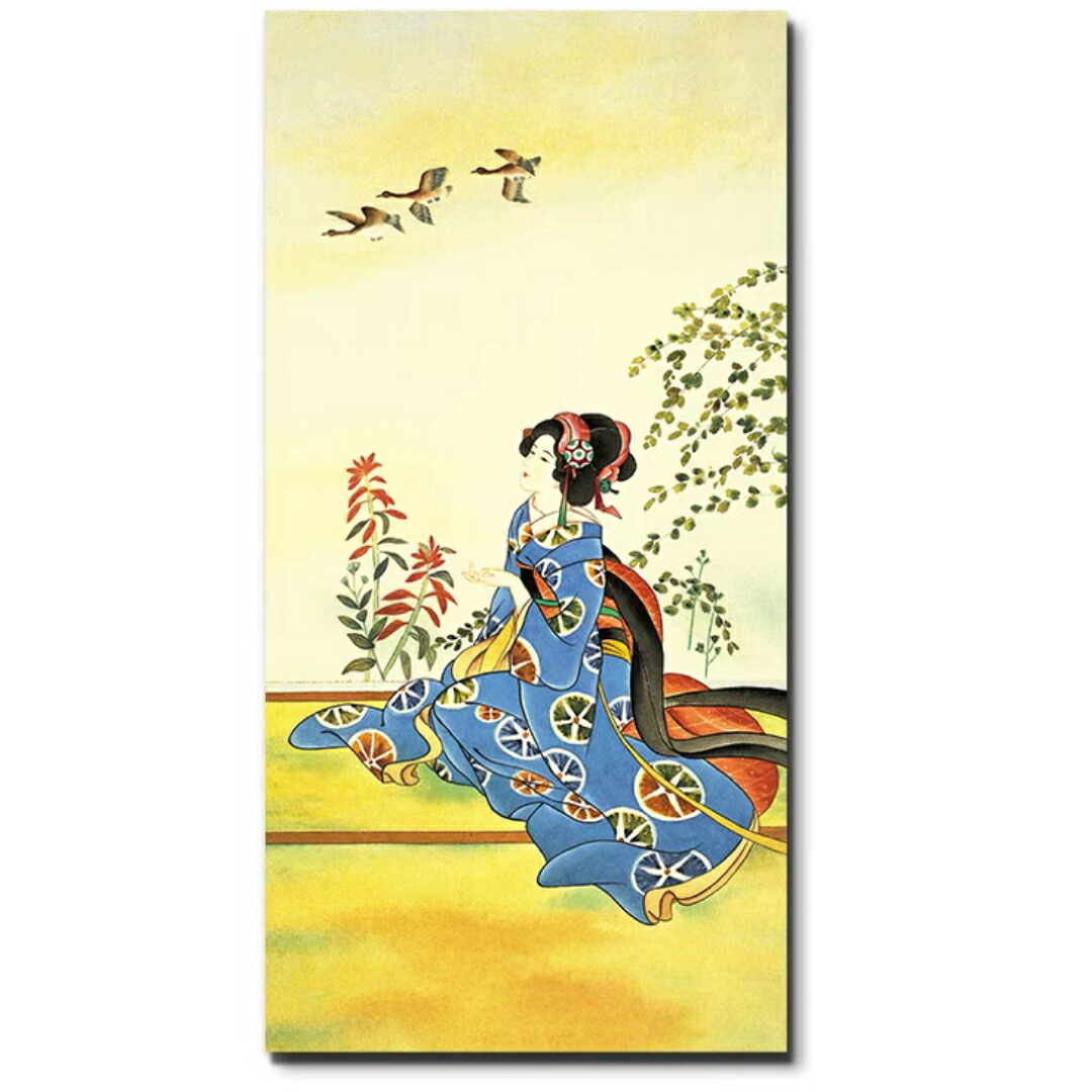 A036411美人掛絵アートパネル和風アートフレーム 絵画 絵 壁画 壁掛け パネルインテリア|リタハウス 店