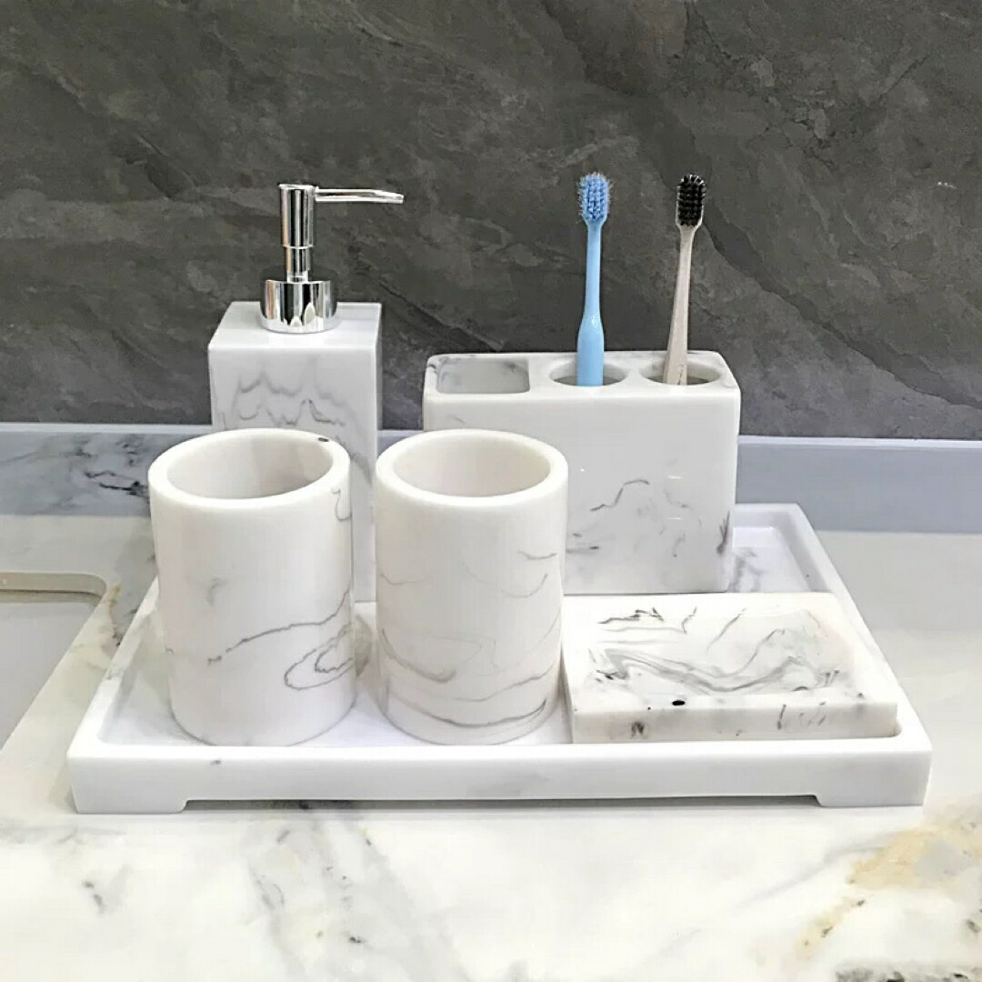 A036645洗面用品 サニタリー6点セットディスペンサー 歯ブラシスタンド 洗面所|リタハウス 店