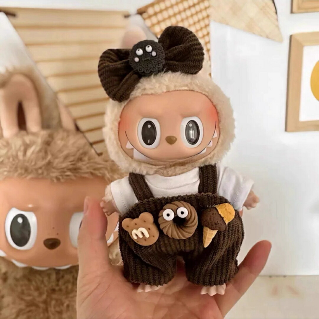 新品2点セット 虎labubuラブブぬいぐるみ服17cm着せ替え着ぐるみ 新品2点セット labubuラブブぬいぐるみ服17cm着せ替え着ぐるみの