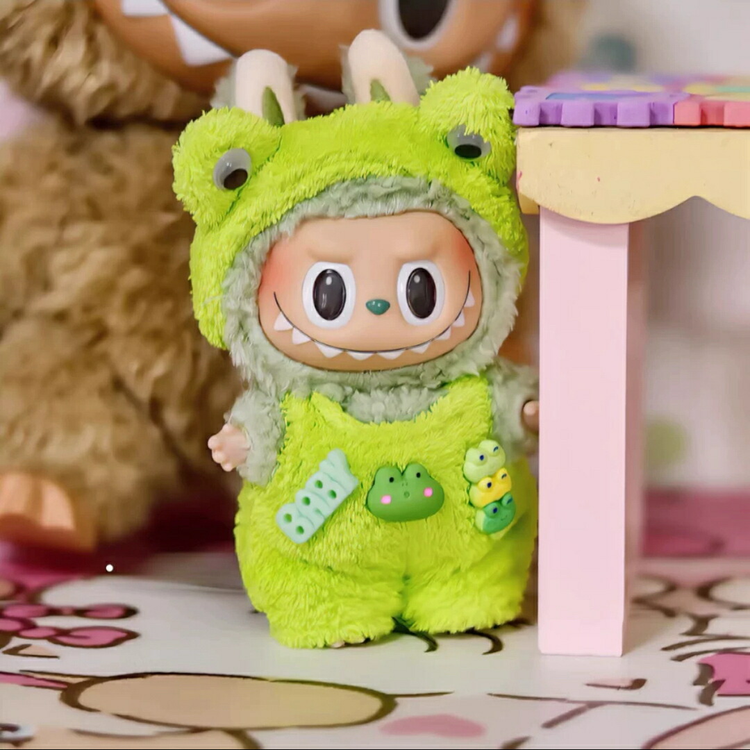 新品3点セット カエルlabubuラブブぬいぐるみ服17cm着せ替え着ぐる 新品3点セット labubuラブブぬいぐるみ服17cm着せ替え着ぐるみの