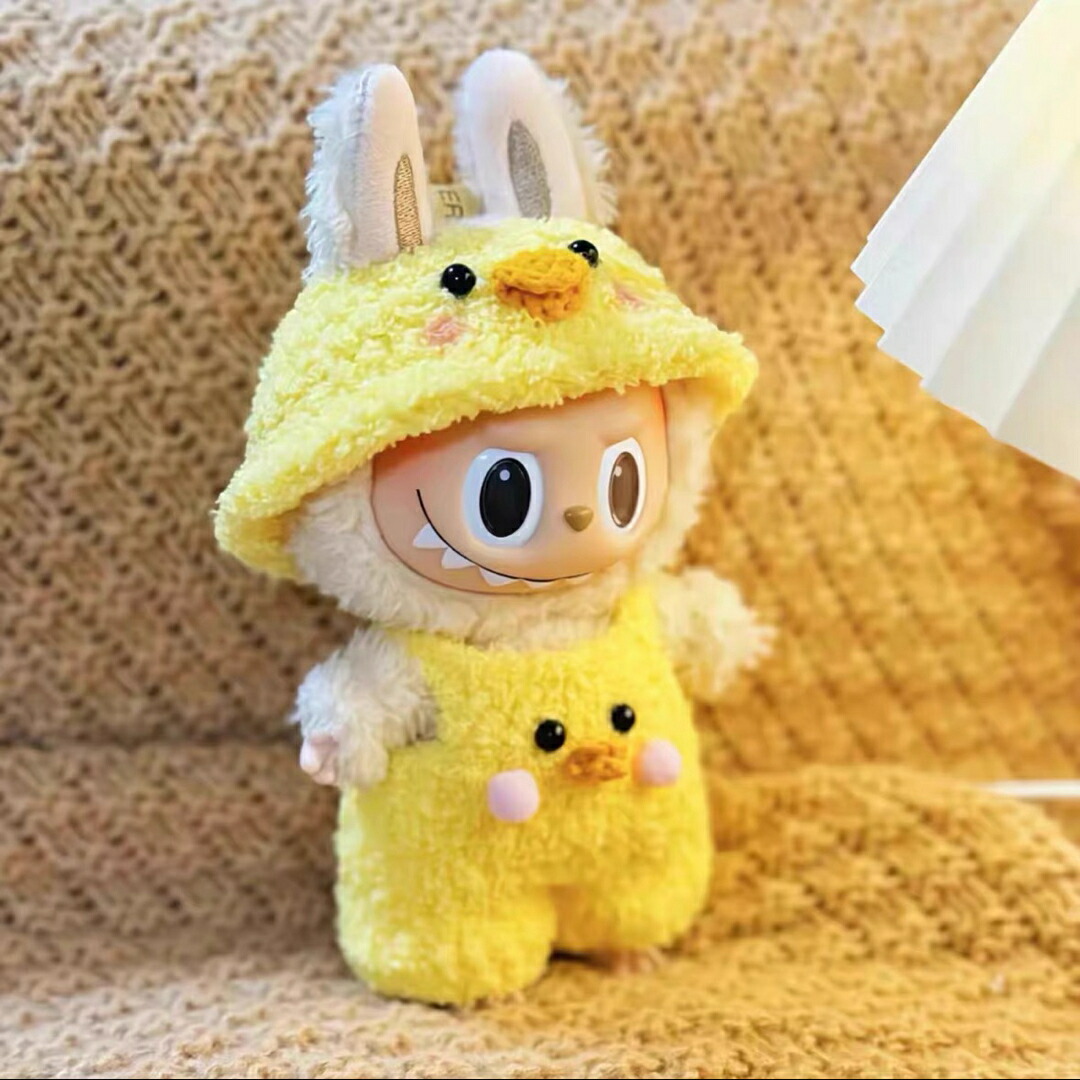 新品 恐竜仮装 ワンピースlabubuラブブぬいぐるみ服17cm着せ替え着ぐるみ 新品2点セット ワンピースlabubuラブブぬいぐるみ服17cm着せ替え