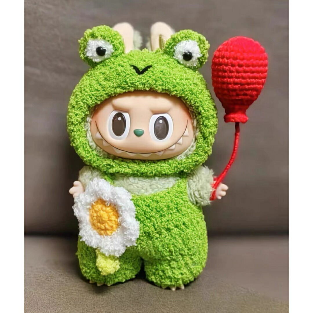 新品3点セット カエルlabubuラブブぬいぐるみ服17cm着せ替え着ぐる 新品3点セット labubuラブブぬいぐるみ服17cm着せ替え着ぐるみの