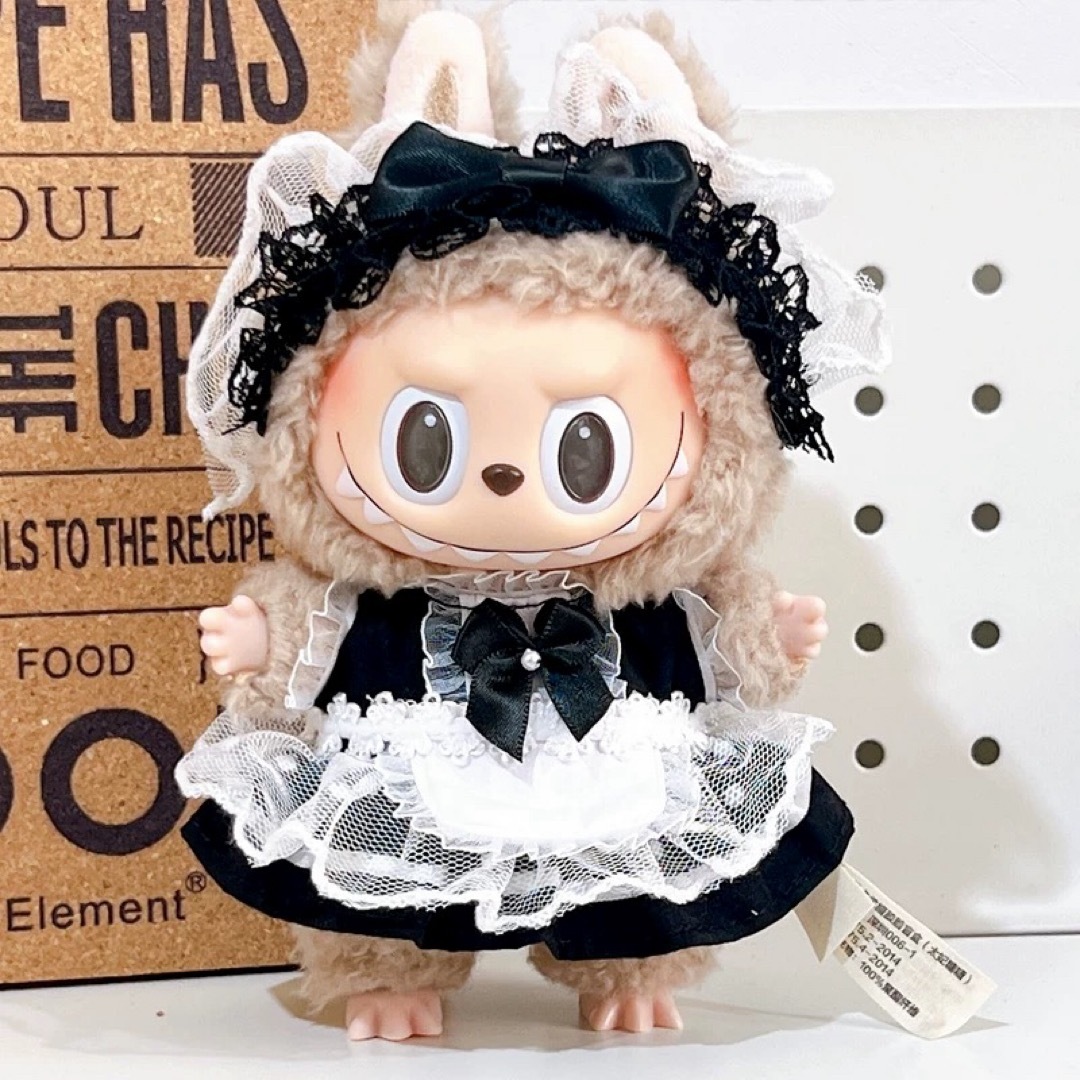 新品3点セット カエルlabubuラブブぬいぐるみ服17cm着せ替え着ぐる 新品3点セット labubuラブブぬいぐるみ服17cm着せ替え着ぐるみの