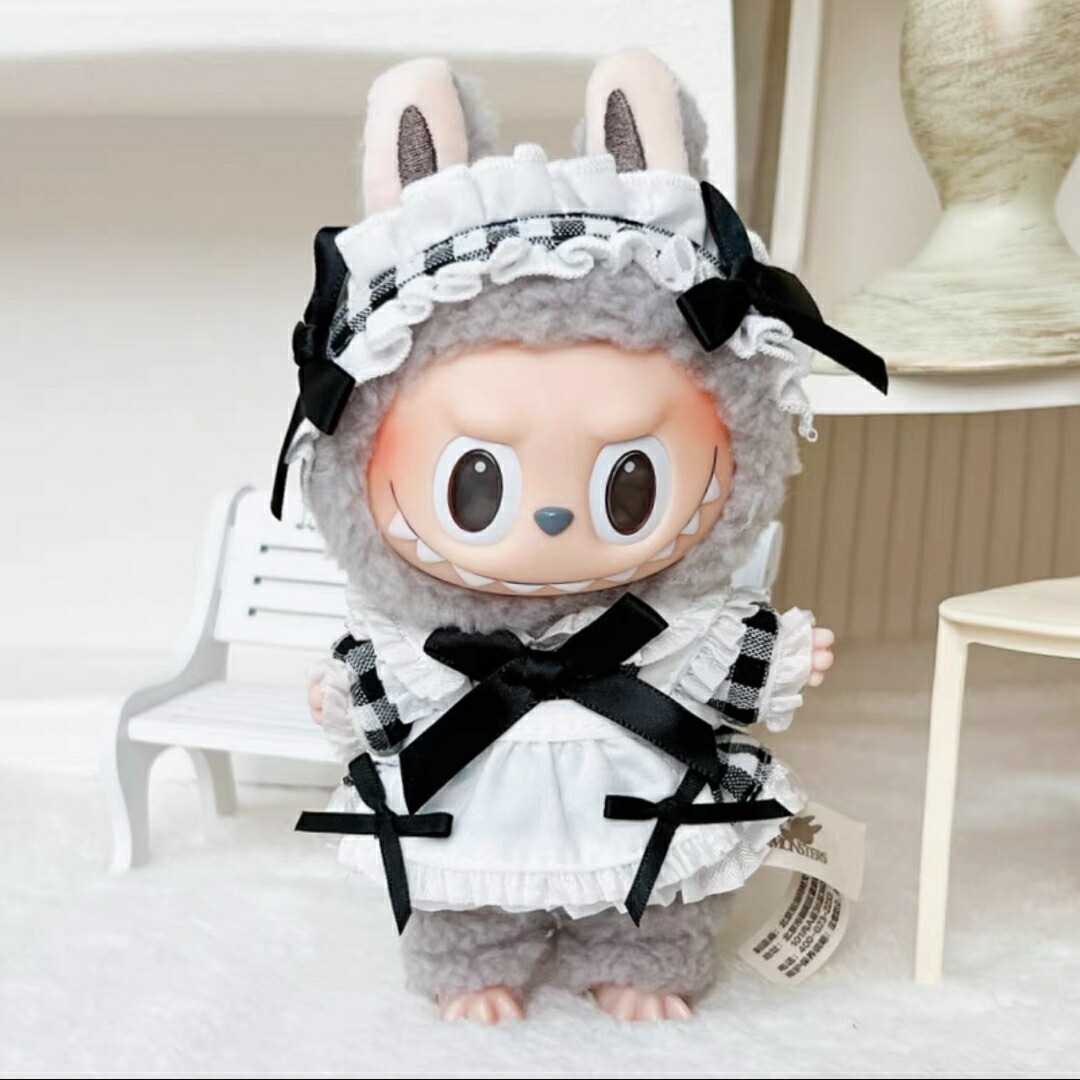 新品2点セット ワンピースlabubuラブブぬいぐるみ服17cm着せ替え着ぐるみ 新品2点セット ワンピースlabubuラブブぬいぐるみ服17cm着せ替え