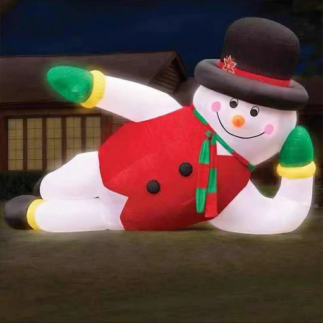 A034883クリスマス飾りつけ サンタさん 飾りつけ 膨らます でき事 庭 室外かざり付ける