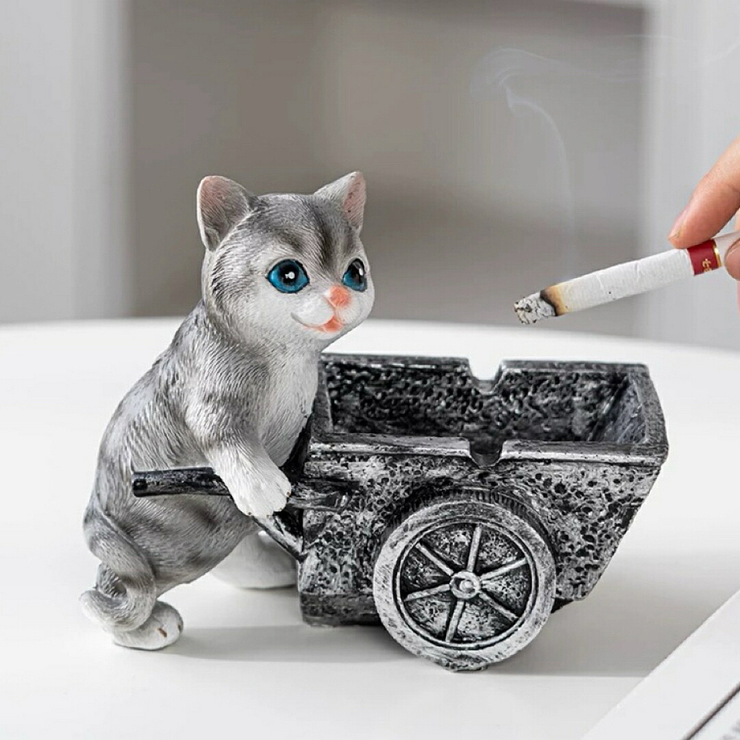 A035088猫 置物 小物入れドッグ ネコ 収納ボックス 卓上収納 雑貨収納 かご 灰皿｜リタハウス　店