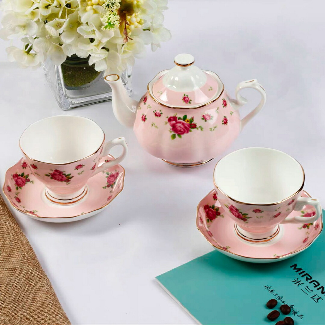 a063109姫ディーニ 紅茶優勝杯＆平円盤 2客仕掛ける 花柄，瀬戸もの．食器 お皿