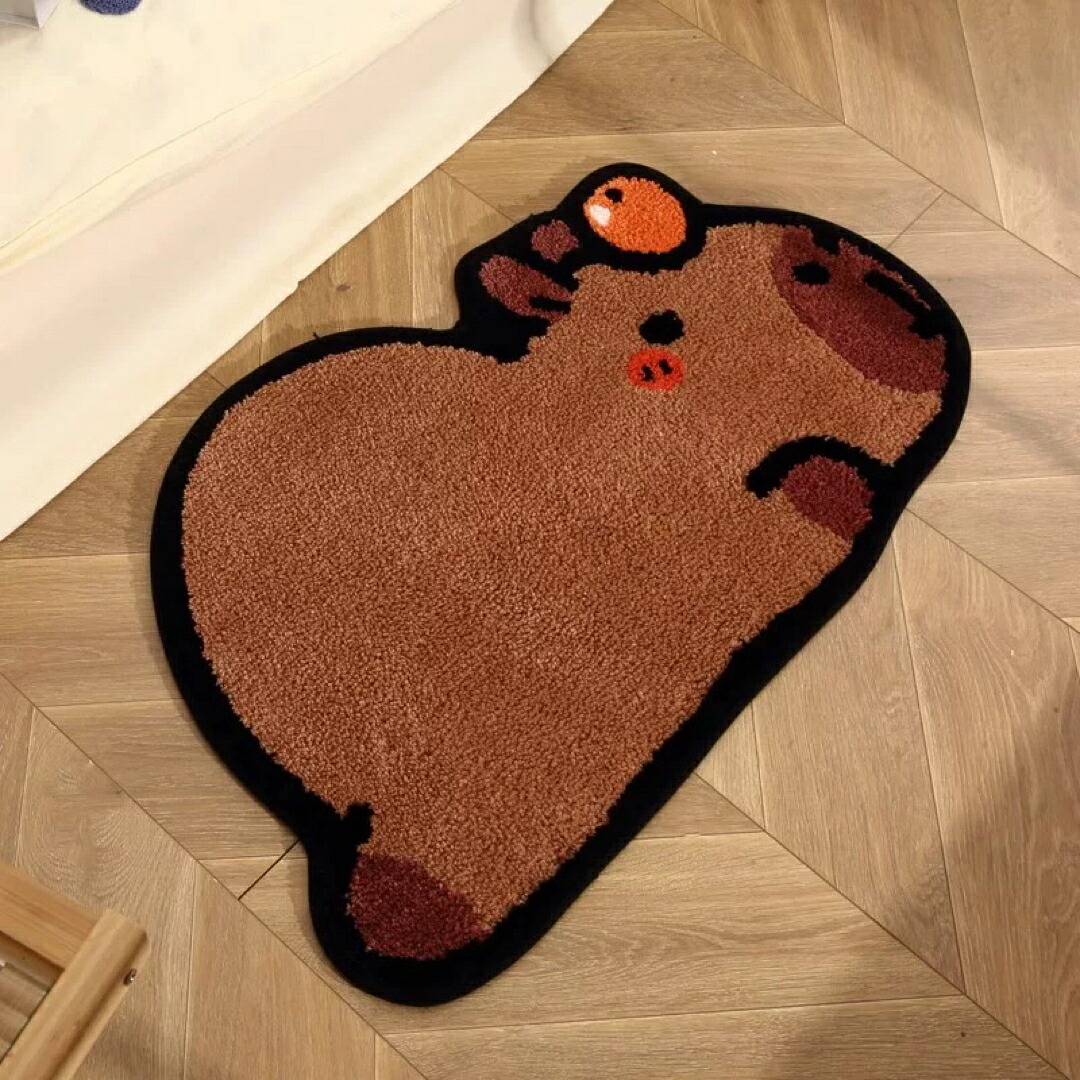 a063120引っ敷き リビング引っ敷き 部屋の入り口引っ敷き．引っ敷き．お風呂引っ敷き カピバラ柄