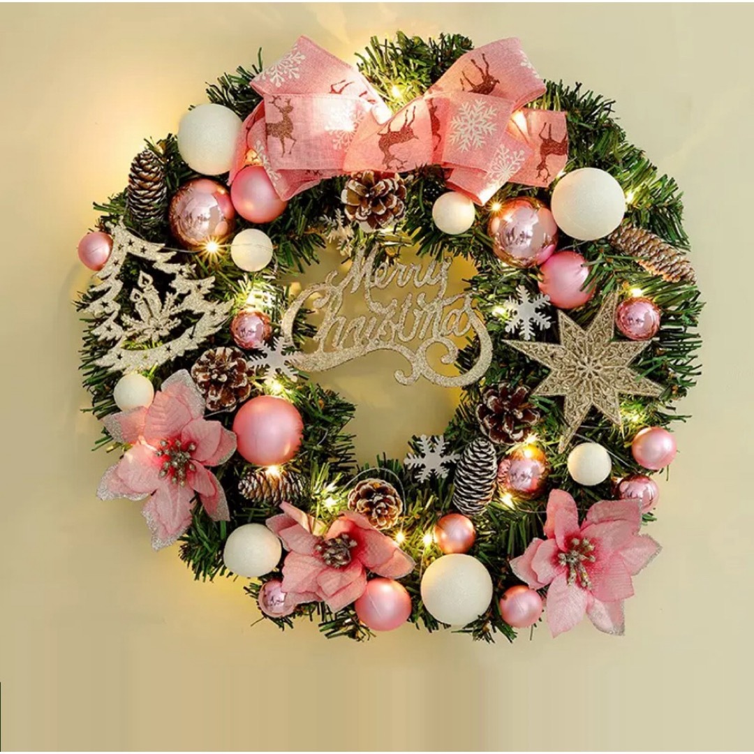 a063149クリスマス借り上げる クリスマススワッグ  壁飾りつけ 人工造花 晴れ晴れしい借り上げる
