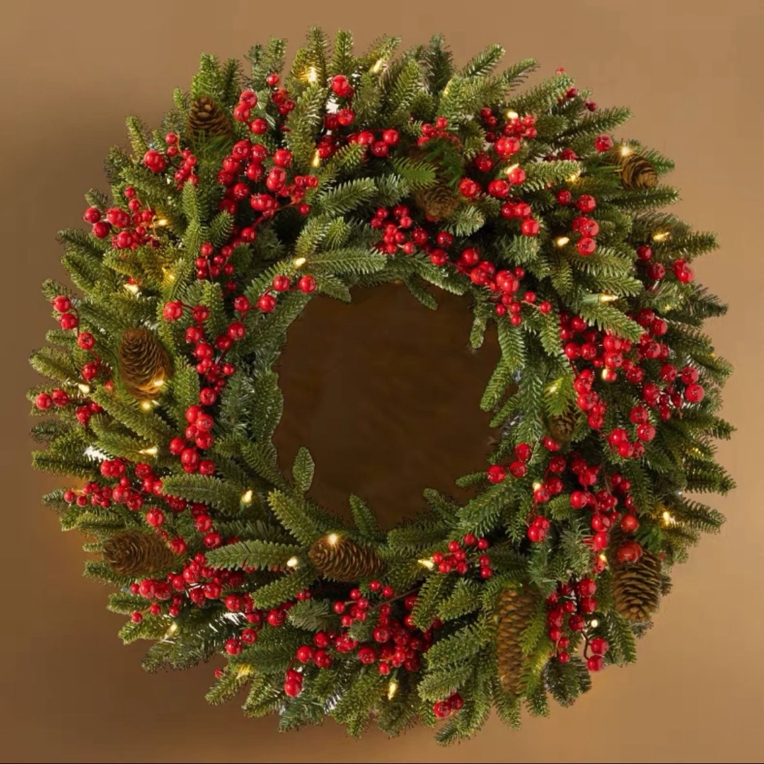 a063167クリスマス借り上げる クリスマススワッグ  壁飾りつけ 人工造花 晴れ晴れしい借り上げる