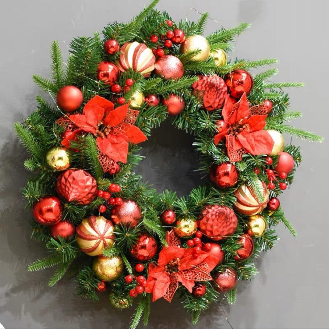 a063168クリスマス借り上げる クリスマススワッグ  壁飾りつけ 人工造花 晴れ晴れしい借り上げる