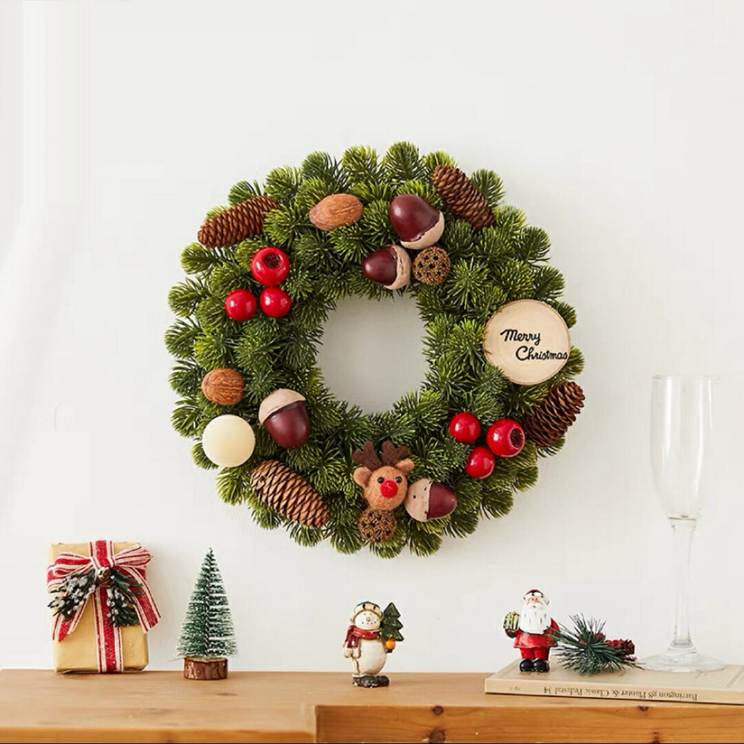 a063197クリスマス借り上げる クリスマススワッグ  壁飾りつけ 人工造花 晴れ晴れしい借り上げる