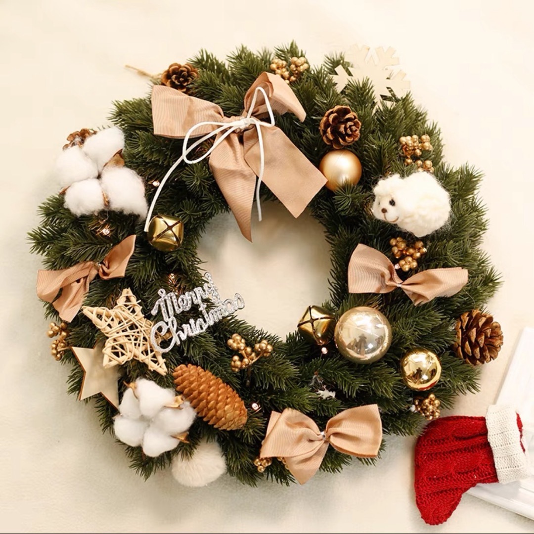 a063198クリスマス借り上げる クリスマススワッグ  壁飾りつけ 人工造花 晴れ晴れしい借り上げる