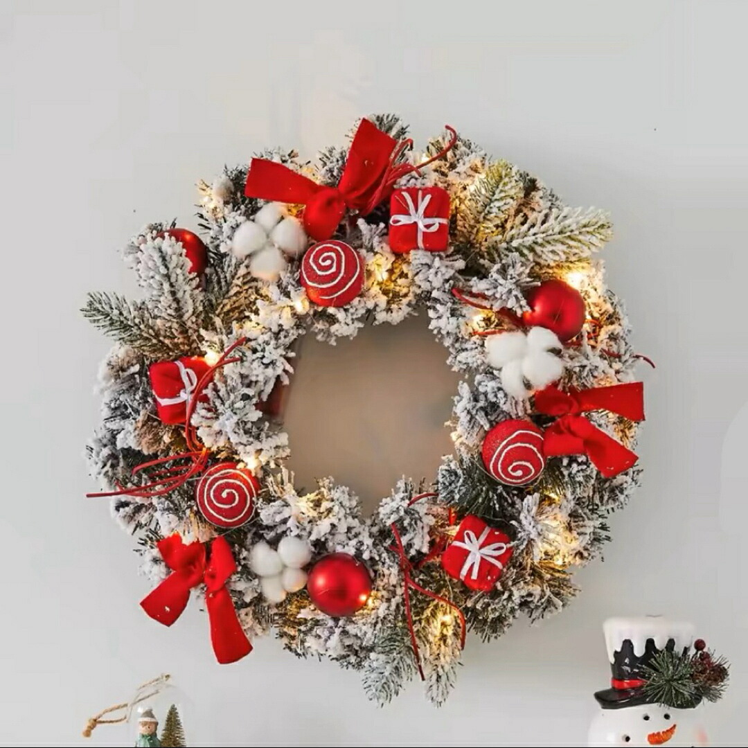 a063205クリスマス借り上げる クリスマススワッグ  壁飾りつけ 人工造花 晴れ晴れしい借り上げる