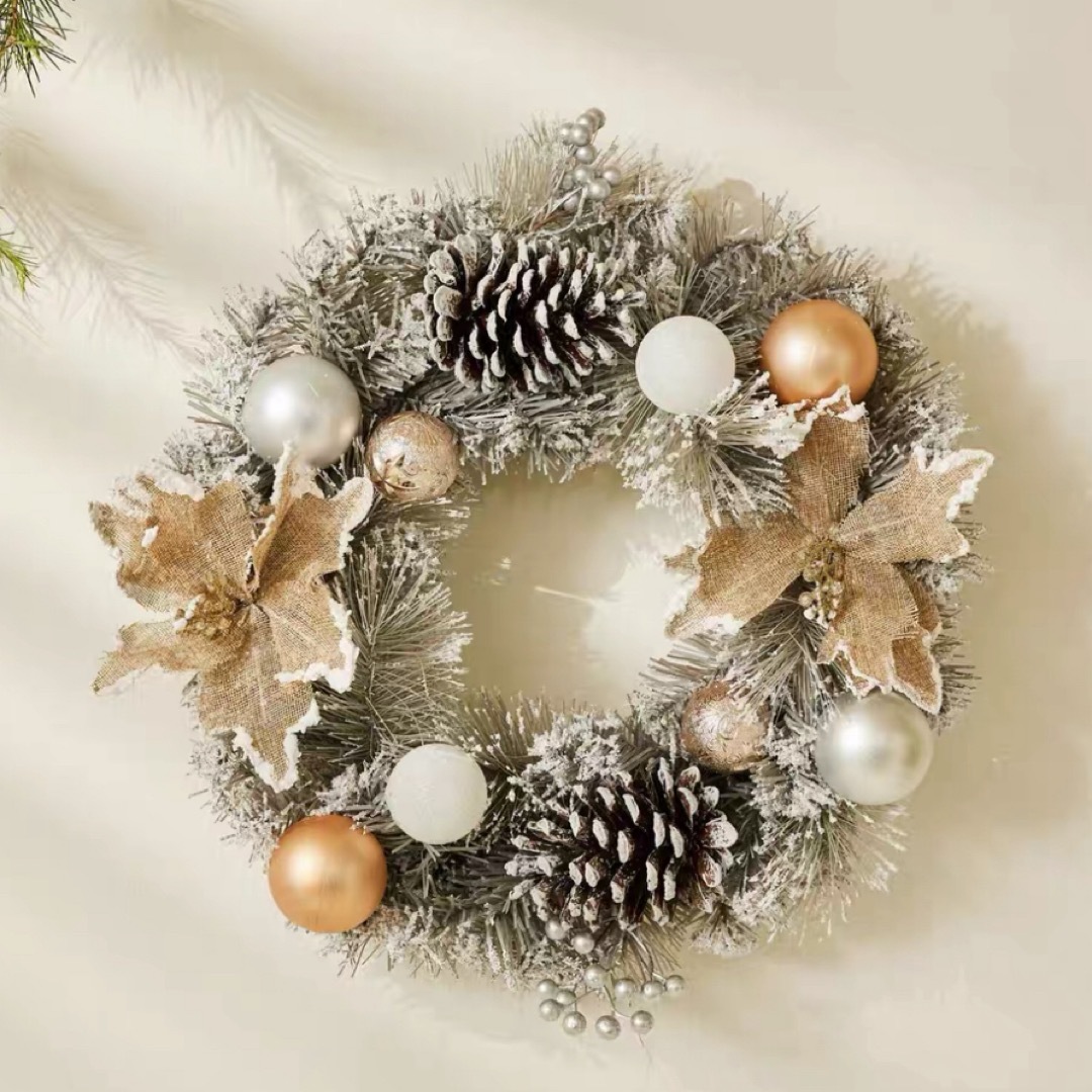 a063227クリスマス借り上げる クリスマススワッグ  壁飾りつけ 人工造花 晴れ晴れしい借り上げる