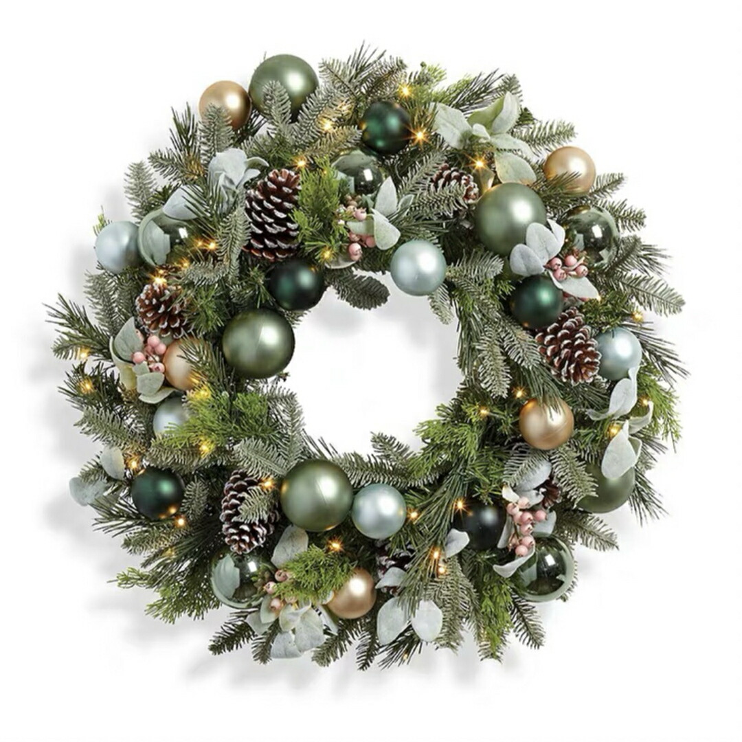 a063231クリスマス借り上げる クリスマススワッグ  壁飾りつけ 人工造花 晴れ晴れしい借り上げる