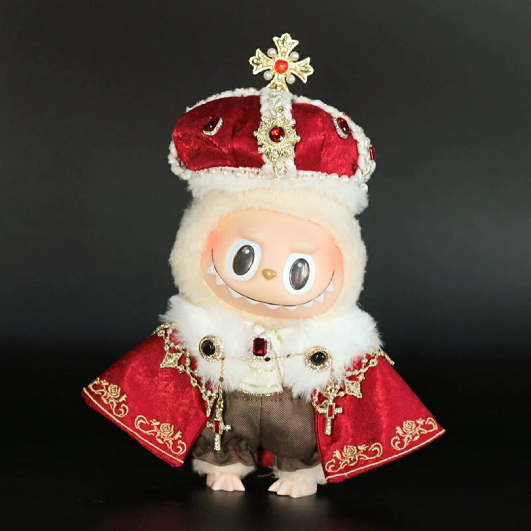 a063254新品6点仕掛ける第一人者王さまlabubuラブブぬいぐるみ服17糎着せ替え 着ぐるみ