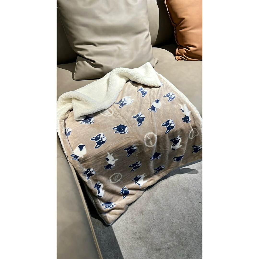 a063512フレンチブルドッグ 犬愛くるしげ お睡眠時間 超ソフトフリースブランケットブランケット