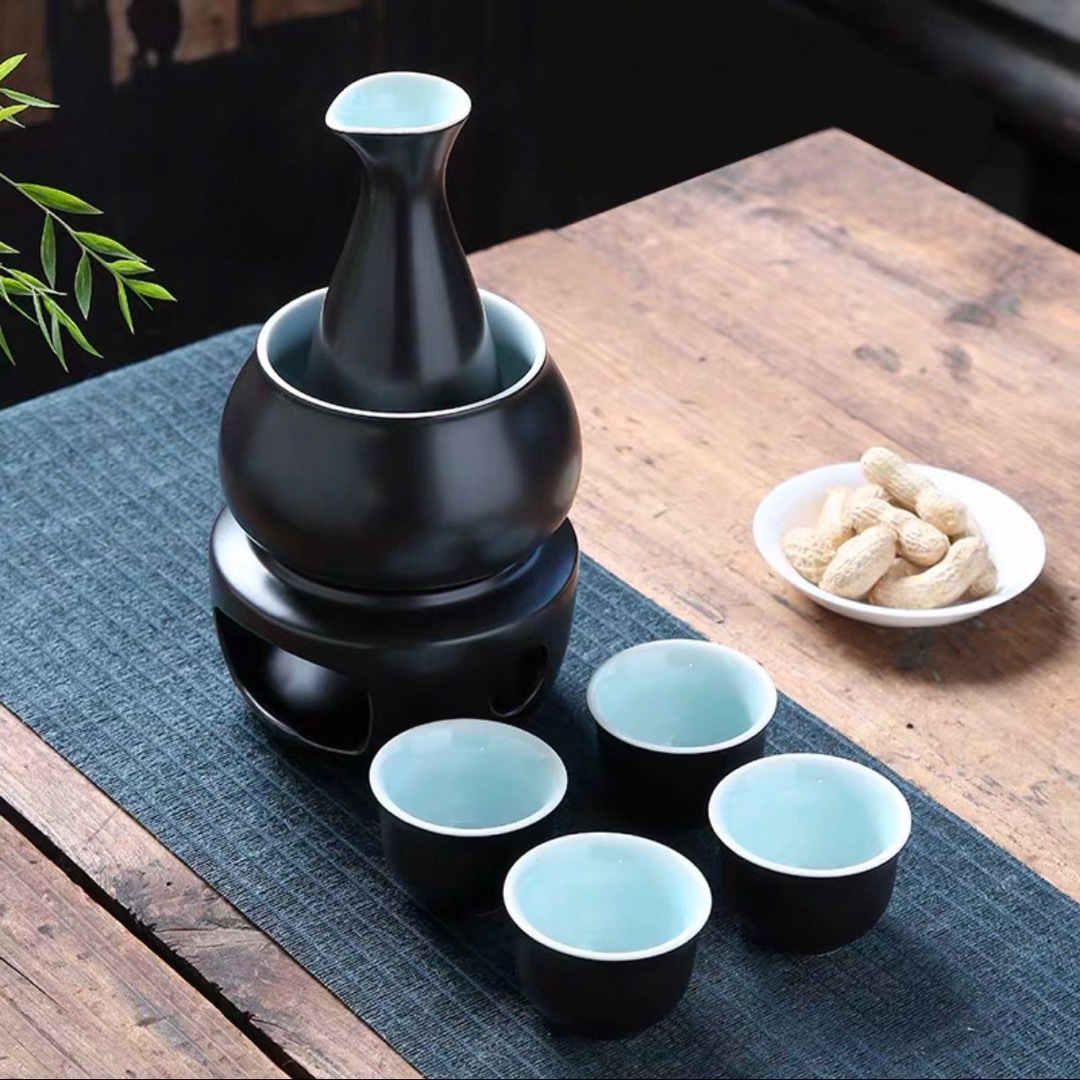 a063744酒器 徳利 熱燗 蒸留酒 日本酒 般若湯 食器 瀬戸もの 酒燗器 保温器 温燗 おちょこ