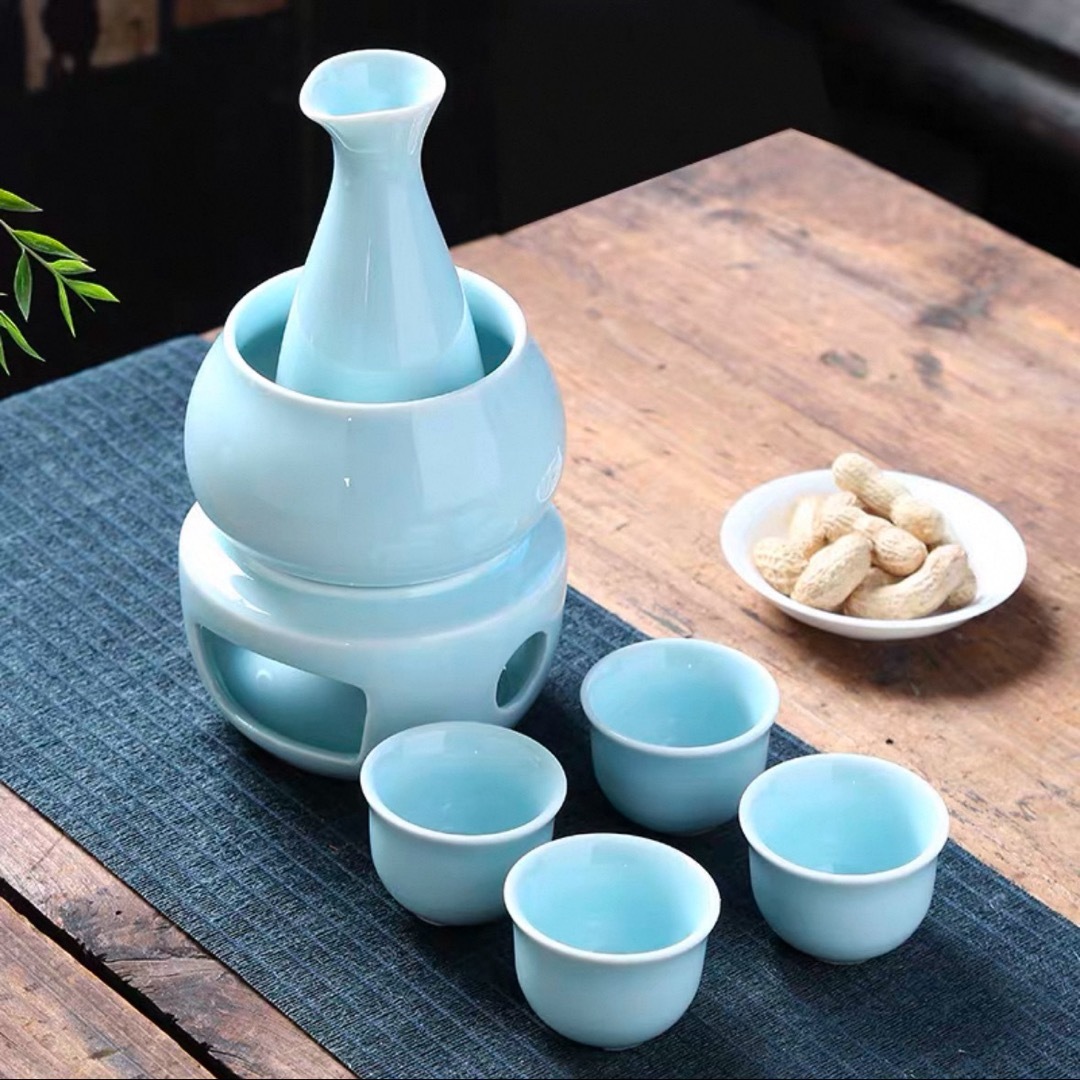 a063746酒器 徳利 熱燗 蒸留酒 日本酒 般若湯 食器 瀬戸もの 酒燗器 保温器 温燗 おちょこ