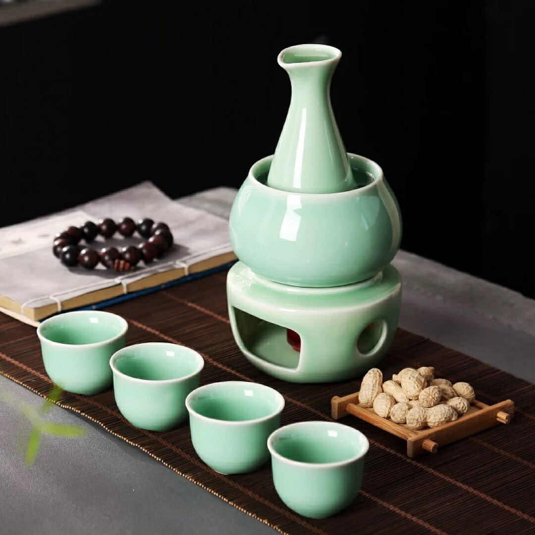 a063747酒器 徳利 熱燗 蒸留酒 日本酒 般若湯 食器 瀬戸もの 酒燗器 保温器 温燗 おちょこ
