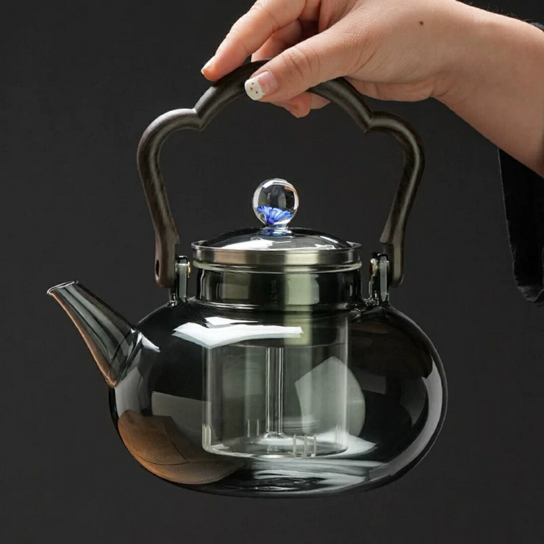 a063778硝子ティーポット 耐熱硝子茶こし 急須 湯沸かし