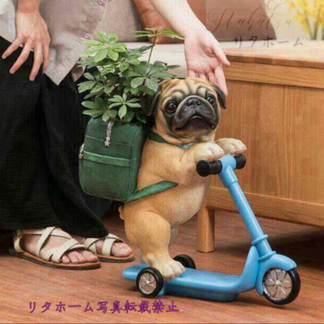 a063891新品 納める 飾りつけ 鉢 盆栽芸術品 パグ犬雑貨 室内飾りつけ