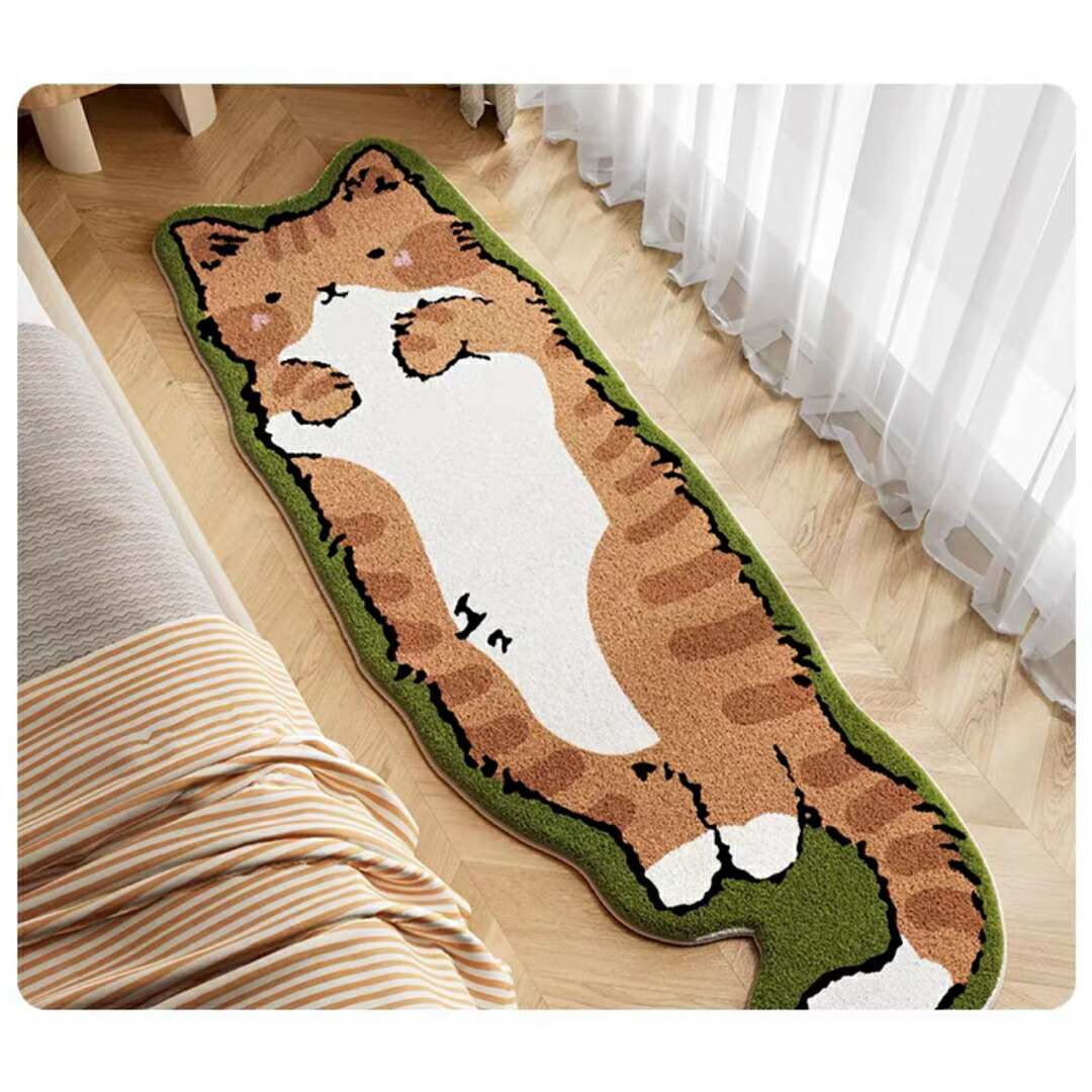 a063915猫柄引っ敷き 御厨子所引っ敷き．部屋の入り口引っ敷き．引っ敷き風呂引っ敷き猫雑貨