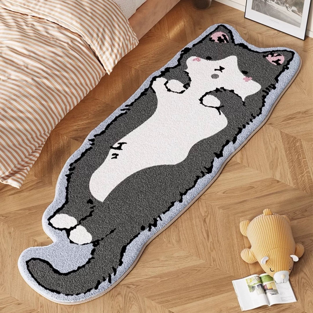 a063916猫柄引っ敷き 御厨子所引っ敷き．部屋の入り口引っ敷き．引っ敷き風呂引っ敷き猫雑貨