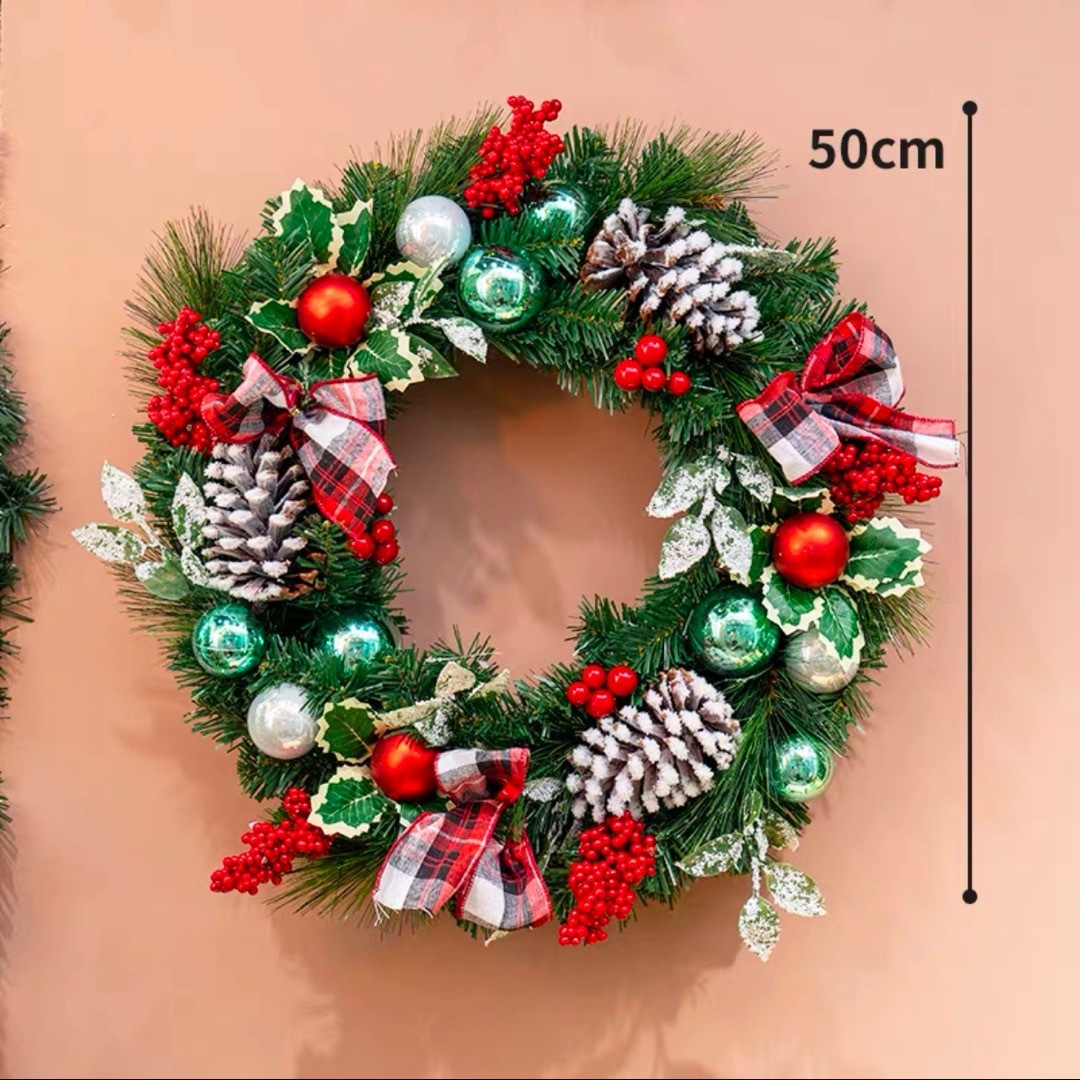 a063985クリスマス借り上げる クリスマススワッグ  壁飾りつけ 人工造花 晴れ晴れしい借り上げる