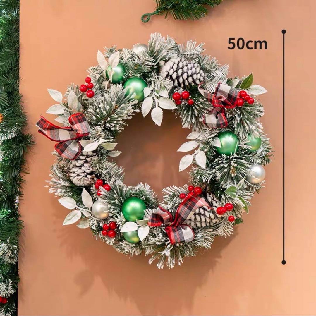 a063986クリスマス借り上げる クリスマススワッグ  壁飾りつけ 人工造花 晴れ晴れしい借り上げる