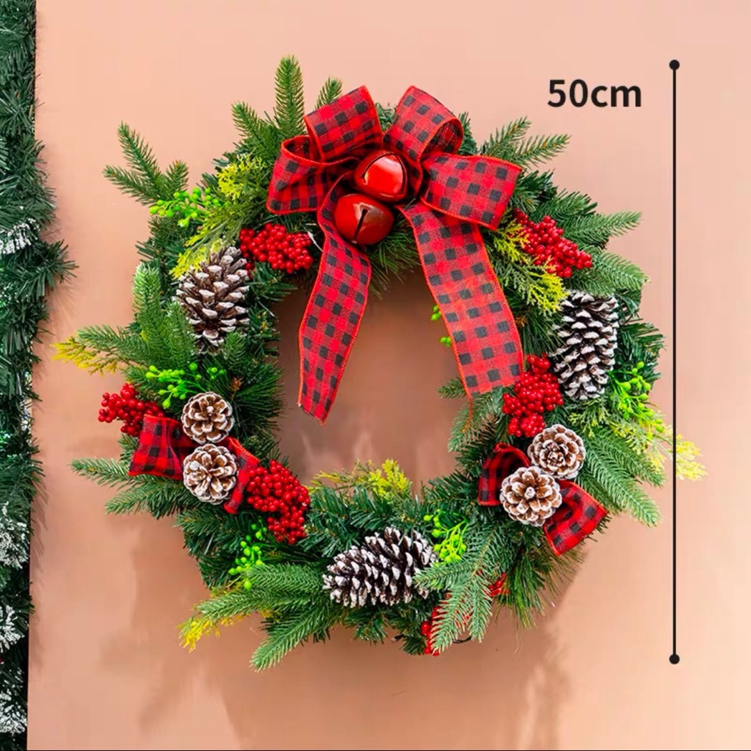 a063987クリスマス借り上げる クリスマススワッグ  壁飾りつけ 人工造花 晴れ晴れしい借り上げる
