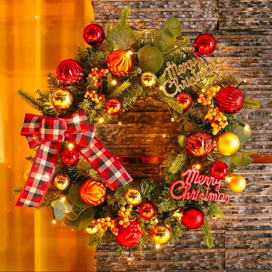a063989クリスマス借り上げる クリスマススワッグ  壁飾りつけ 人工造花 晴れ晴れしい借り上げる