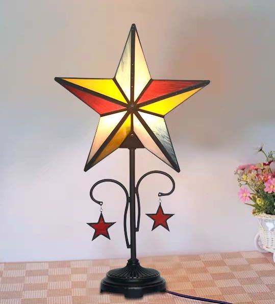 A016342ステンドグラスランプ 卓上スタンド 豪華テーブルランプ 卓上照明 ガラス工芸スタンド 高さ53cm|リタハウス 店